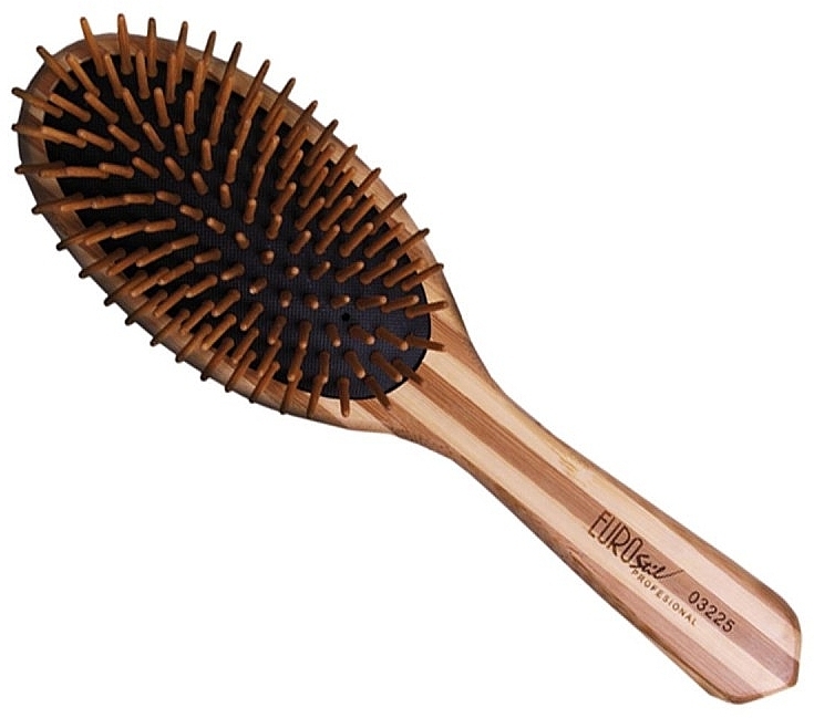 Massage Hair Brush, wooden 03225 - Eurostil Bamboo Ovalado Cepillo — photo N3