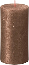 Fragrances, Perfumes, Cosmetics Cylinder Candle Copper, 130/68 mm - Bolsius Rustic Shimmer Metallic Candle