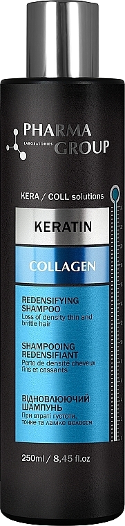 Keratin + Collagen Shampoo - Pharma Group Laboratories Keratin + Collagen Redensifying Shampoo — photo N1