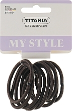 Hair Tie, elastic, 4 mm, 9 pcs, grey - Titania — photo N1