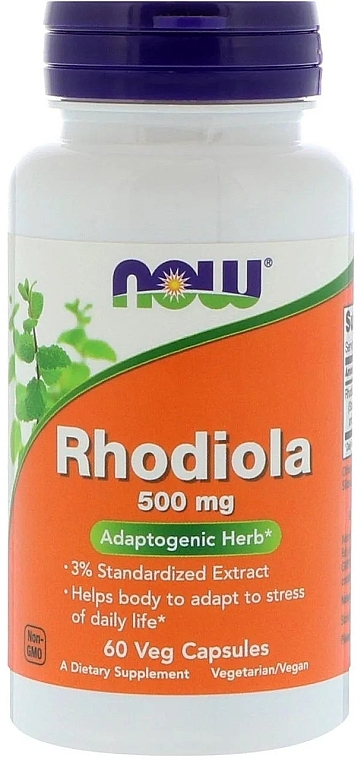 Capsules "Rhodiola", 500mg - Now Foods Rhodiola, 500mg — photo N1
