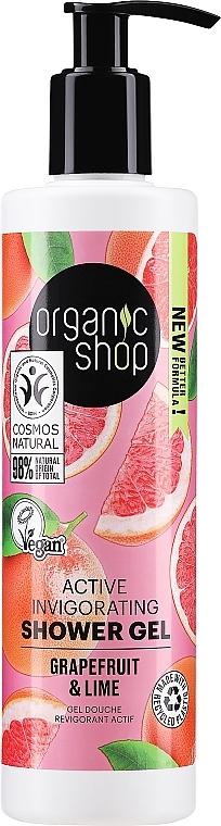 Refreshing Shower Gel "Grapefruit Punch" - Organic Shop Organic Grapefruit and Lime Active Shower Gel — photo N1