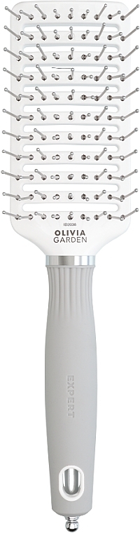 Hair Brush - Olivia Garden Expert Care Vent Nylon White&Grey M — photo N1