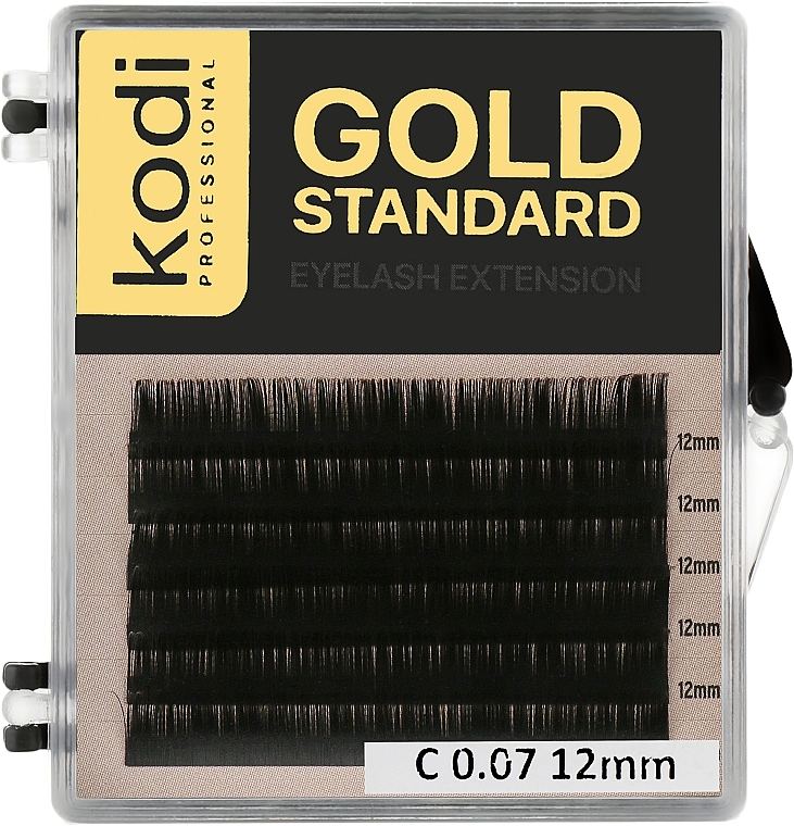 False Lashes "Gold Standart", D 0.05 (6 rows: 12 mm) - Kodi Professional — photo N1