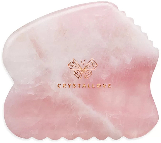 Rose Quartz Gua Sha Massager - Crystallove Rose Quartz Contour Gua Sha — photo N1