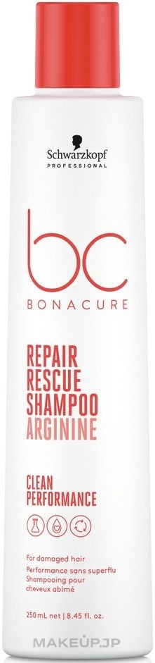 Shampoo for Damaged Hair - Schwarzkopf Professional Bonacure Repair Rescue Shampoo Arginine Clean Performance — photo 250 ml