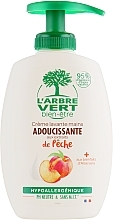 Fragrances, Perfumes, Cosmetics Hand Cream Soap 'Peach' - L'Arbre Vert Hand Wash Peach Bio (with dispenser)