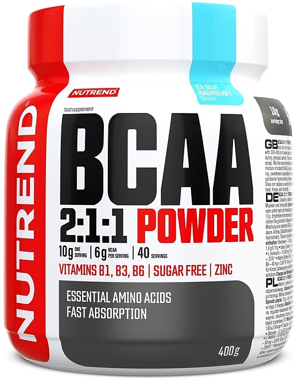 Blue Raspberry Amino Acid - Nutrend BCAA 2:1:1 Powder Icy Blue Raspberry — photo N1