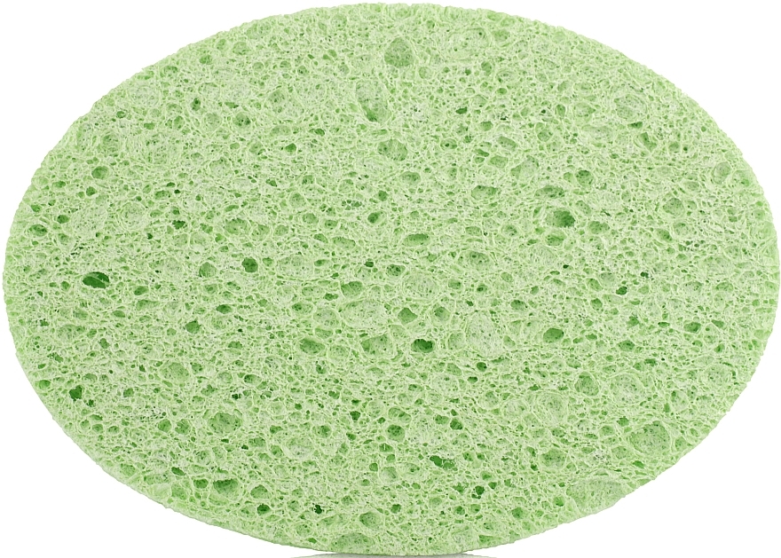 Face Cleansing Sponge "Oval", SP-505, 7,5x10,5 cm, green - Silver Style — photo N1