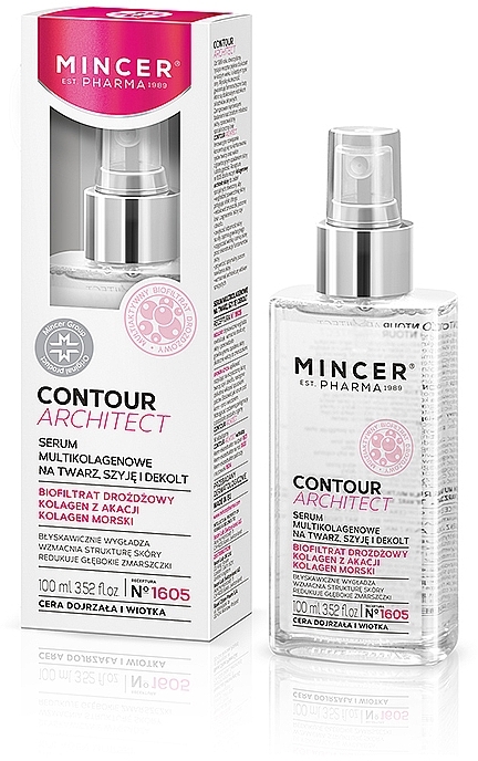 Multi Collagen Face, Neck & Decollete Serum - Mincer Pharma Contour Architect Srum N1605 — photo N4