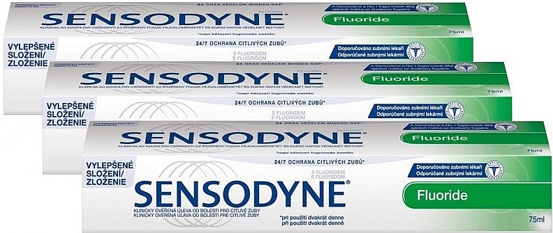 Set - Sensodyne Fluoride (toothpaste/3x75ml) — photo N2