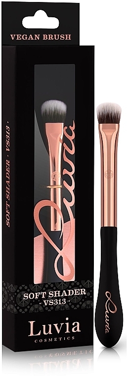 Eyeshadow Brush, VS313, black and rose gold - Luvia Cosmetics Soft Shader Black Rose Gold — photo N3