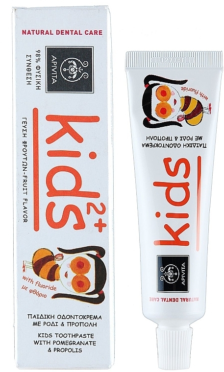 Kids Pomegranate & Propolis Toothpaste - Apivita Healthcare Natural Dental Care Kids 2+ Kids Toothpaste With Pomegranate & Propolis — photo N1