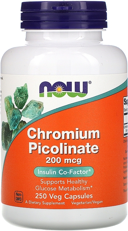 Capsules "Chromium Picolinate", 200mcg - Now Foods Chromium Picolinate — photo N1