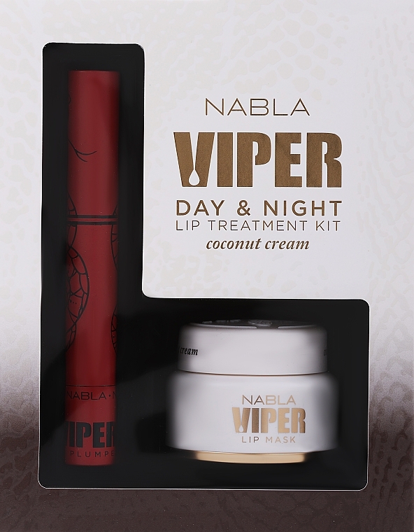 Lip Care Set - Nabla Viper Day & Night Lip Treatment Kit Coconut Cream (lip/plumper/4ml + lip/mask/15ml) — photo N1