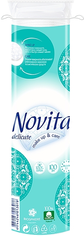 Cotton Pads, 100 pcs - Novita Delicate — photo N4