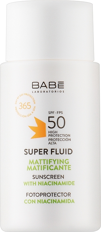 Sunscreen Matting Superfluid with Niacinamide SPF 50 - Babe Laboratorios Super Fluid SPF 50  — photo N1