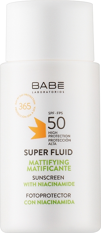 Sunscreen Matting Superfluid with Niacinamide - Babé Laboratorios Super Fluid SPF 50  — photo N1