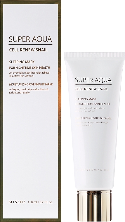 Moisturizing Facial Night Mask - Missha Super Aqua Cell Renew Snail Sleeping Moisturizing Mask — photo N4