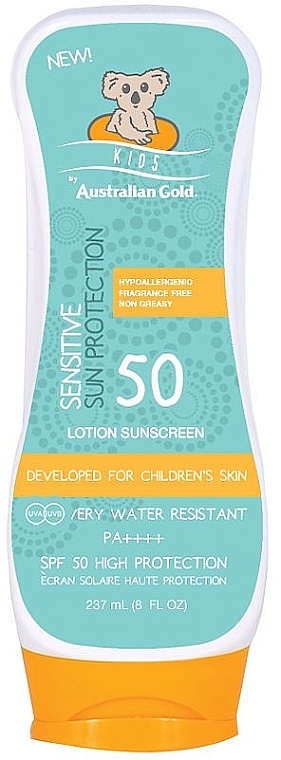Kids Sun Lotion - Australian Gold Kids Sensitive Sun Protection SPF50 — photo N1