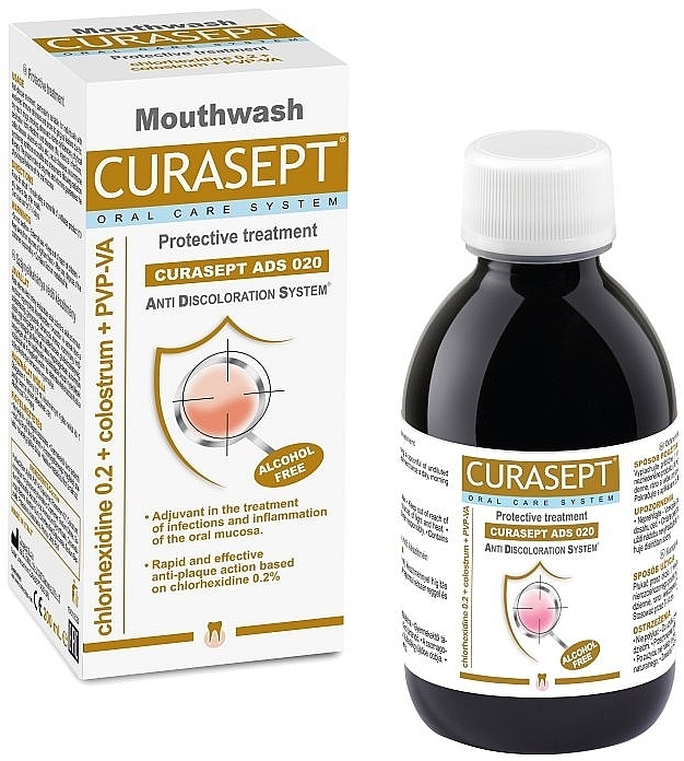 Chlorhexidine 0.2% Mouthwash - Curaprox Curasept ADS 020 Colostrum + PVP VA — photo N2