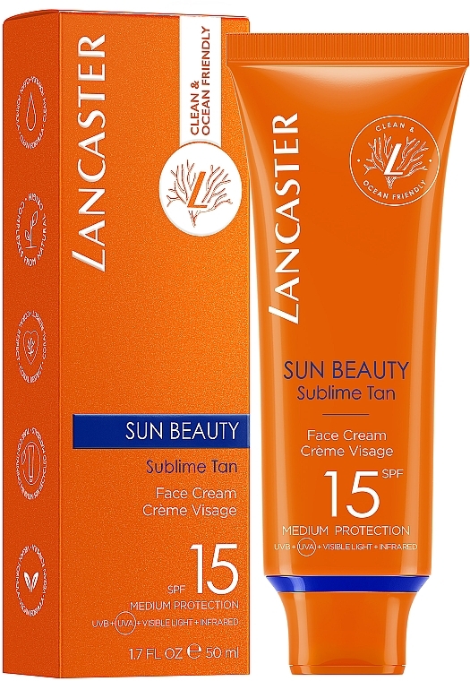 Facial Sunscreen - Lancaster Sun Beauty Face Cream SPF 15 — photo N2