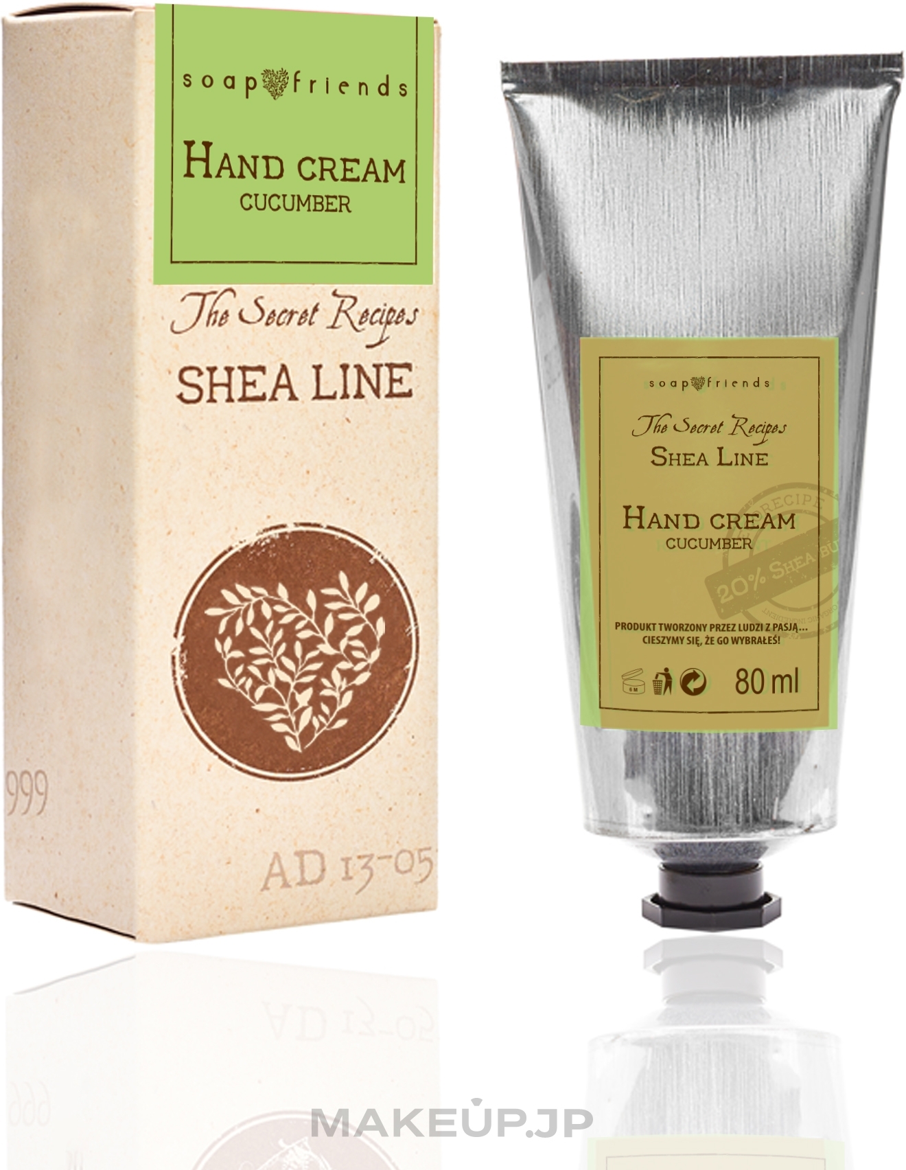 Cucumber Hand Cream - Soap & Friends Shea Line Hand Cream Cucumber — photo 80 ml