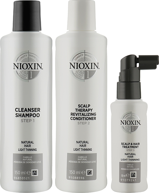 Set - Nioxin Hair System 1 Kit (shm/150ml + cond/150ml + mask/50ml) — photo N2