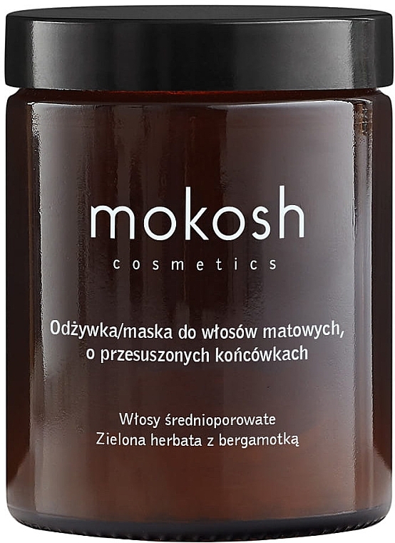Green Tea & Bergamot Conditioner-Mask for Dull Hair with Dry Ends - Mokosh Cosmetics Conditioner-Mask For Dull Hair With Dry Ends Green Tea & Bergamot — photo N1