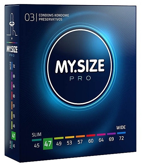 Latex Condoms, 47 size, 3 pcs - My.Size Pro — photo N4