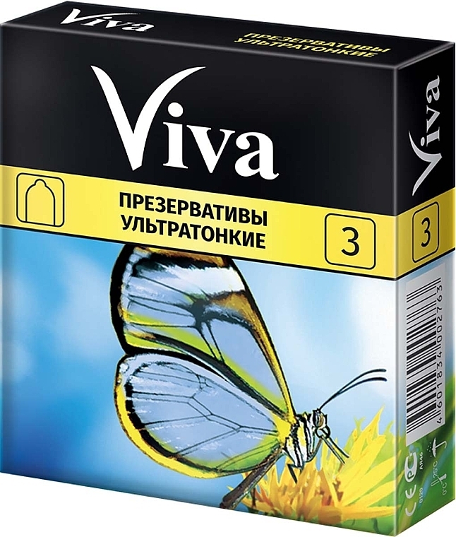 Ultra Thin Latex Condoms, 3 pcs - Viva — photo N1