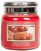 Fragrances, Perfumes, Cosmetics Fresh Strawberries Scented Candle in Jar - Village Candle Fresh Strawberries