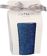 Fragrances, Perfumes, Cosmetics Decorative Candle, dark blue, 7x14cm - Artman Glamour Glass Candle