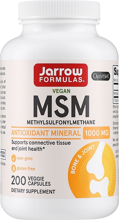 Methyl-Sulfonyl-Methane, capsules - Jarrow Formulas MSM (Methyl-Sulfonyl-Methane) 1000 mg — photo N3