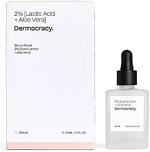 Fragrances, Perfumes, Cosmetics 2% Lactic Acid + Aloe Vera Face Serum - Dermocracy 2% Lactic Acid + Aloe Vera Facial Serum