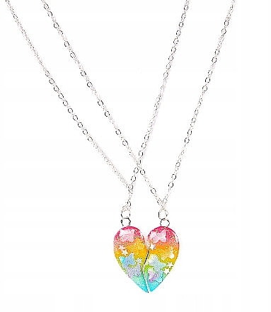 Necklace 'Heart', 2 pcs, 6444, multicolored - Donegal — photo N1
