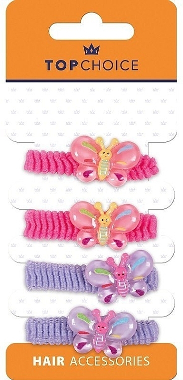Hair Ties "Butterflies", 25747, 25747, crimson and lilac - Top Choice — photo N1