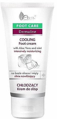 Aloe and Mint Moisturizing Foot Cream - Ava Laboratorium Foot Care Dermaline Cooling Foot Cream — photo N1