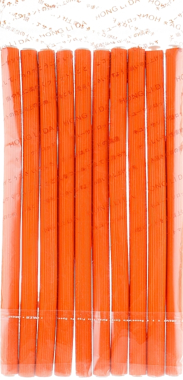 Flexible Hair Rollers, 1.2x20 cm, bright-orange - Baihe Hair — photo N1