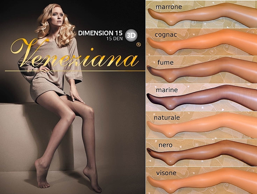 Tights "Dimension 3D", 15 Den, naturale - Veneziana — photo N11