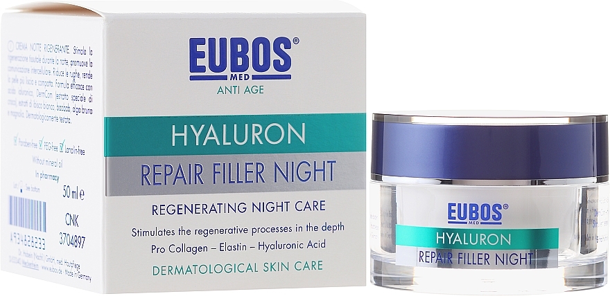 Night Face Cream - Eubos Med Anti Age Hyaluron Repair Filler Night Cream — photo N1