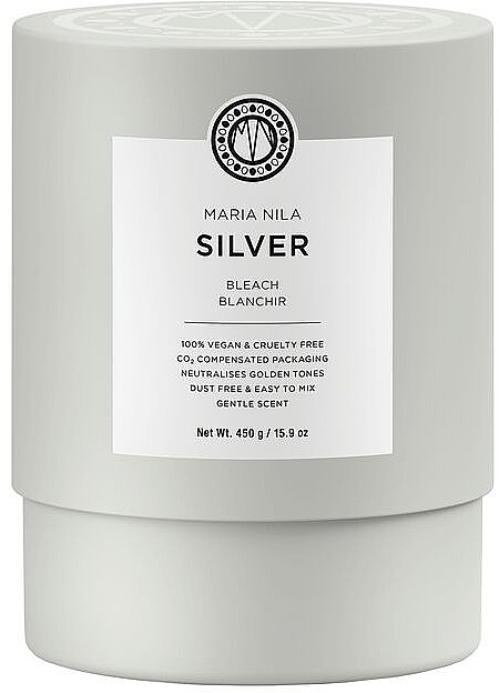 Bleaching Powder with Purple Pigment - Maria Nila Silver Bleach Jar — photo N1