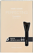 Fragrances, Perfumes, Cosmetics Set - Holika Holika Hard Cover Perfecting Foundation (found/30ml + brush)