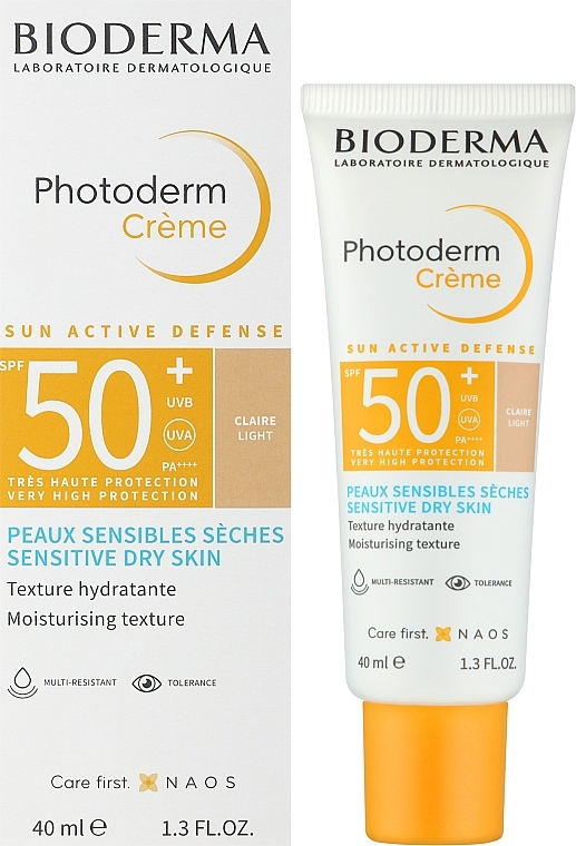 Sunscreen for Sensitive & Dry Skin - Bioderma Photoderm Cream SPF50+ Sensitive Dry Skin Light — photo N2