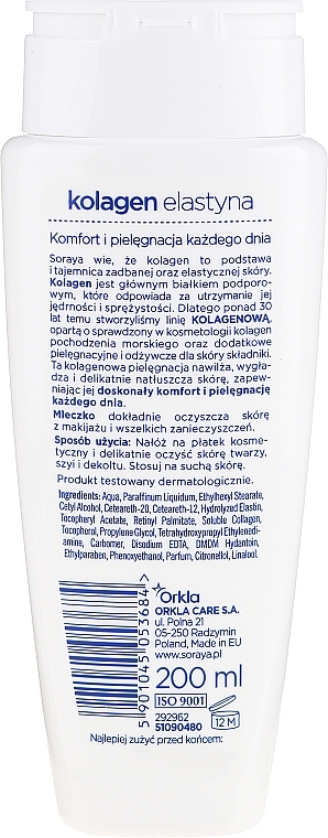 Makeup Removal Milk - Soraya Kolagen i Elastyna — photo N13