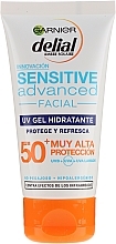 Fragrances, Perfumes, Cosmetics Sun Gel for Hypersensitive Face Skin - Garnier Delial Ambre Solaire Sensitive Advanced Facial Sunscreen SPF50+