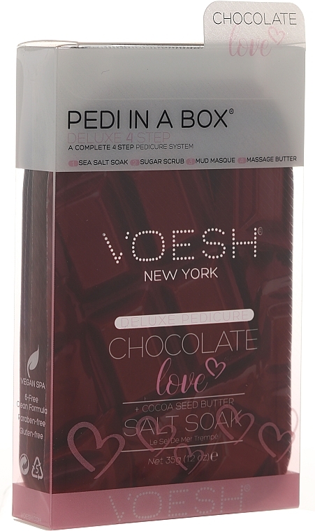 Pedicure Set "Chocolate Love" - Voesh Deluxe Pedicure Chocolate Love Pedi In A Box 4 in 1 — photo N1