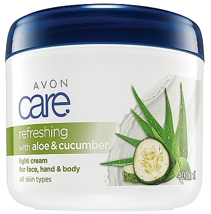 Hand, Face and Body Light Cream - Avon Refreshing With Aloe And Cucumber Light Cream For Face Hand And Body  — photo N4