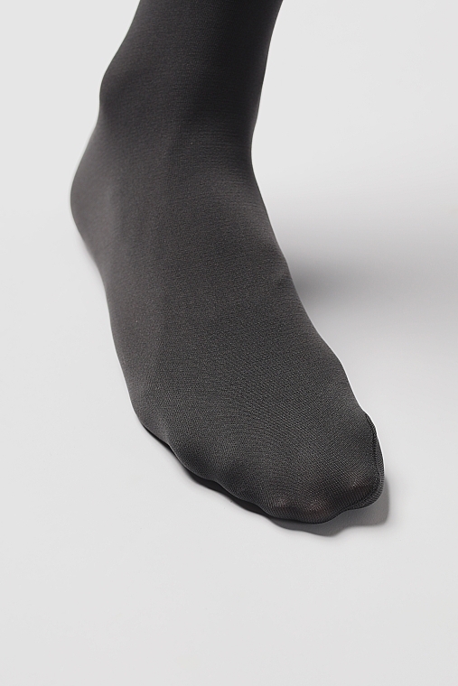 Run-Resistant Tights 'Manzoku', 110 DEN, grey - Fukuske — photo N2