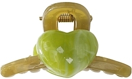 Claw Clip, olive green with green heart - Lolita Accessories — photo N1